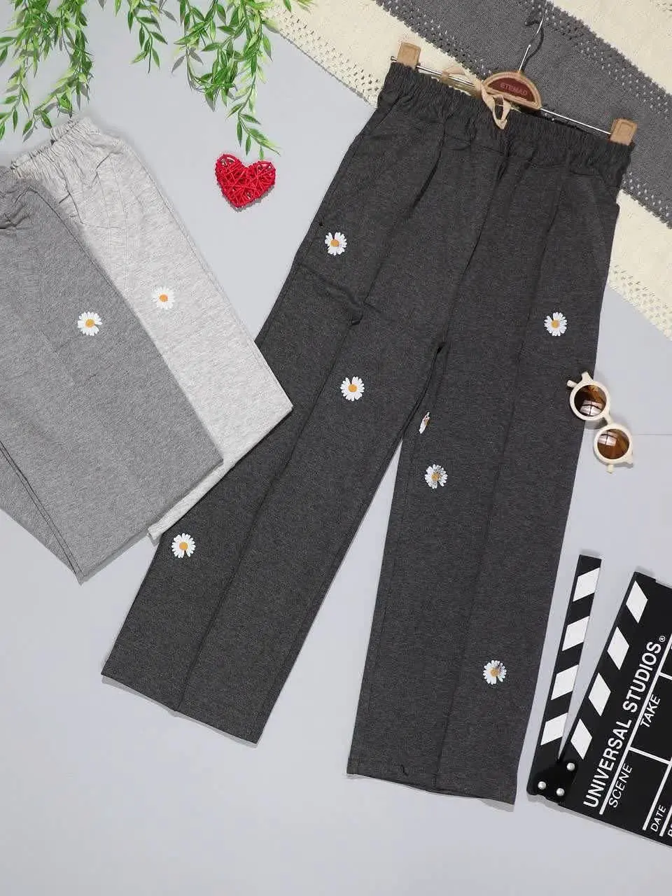 👫شلوار بگ ملانژ گل بابونه🌼🌼
