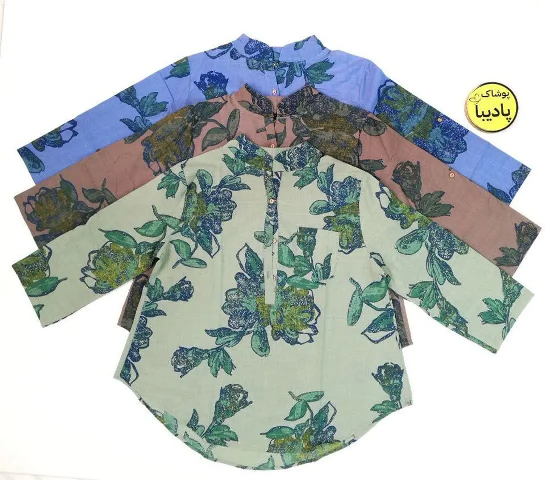 شومیز جلوبسته پارچه لینن ای...