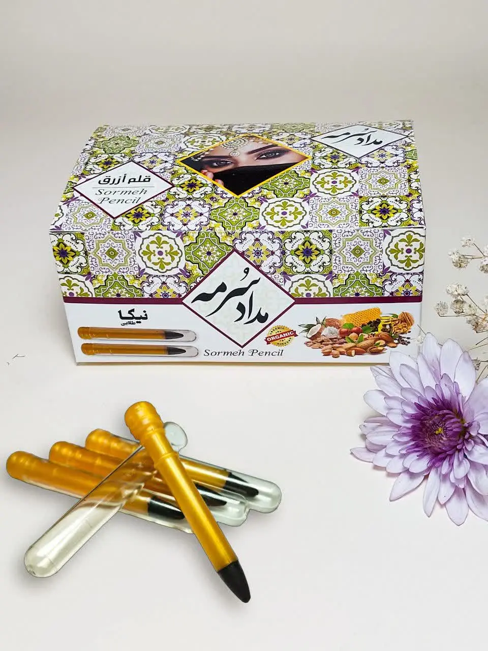 🌿🌿 #مداد‌سرمه‌چشم ارگانیک نیکا طلایی بدون عوارض مداد چشم‌های بازاری و خارجی 

