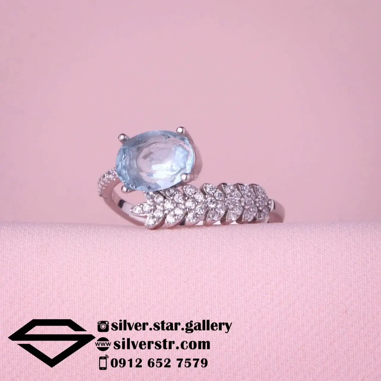 💎 انگشتر زنانه توپاز سوئیسی...