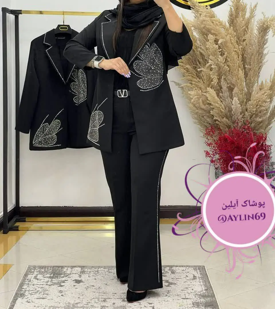 نام: ست کت شلوار مجلسی طرح گل
