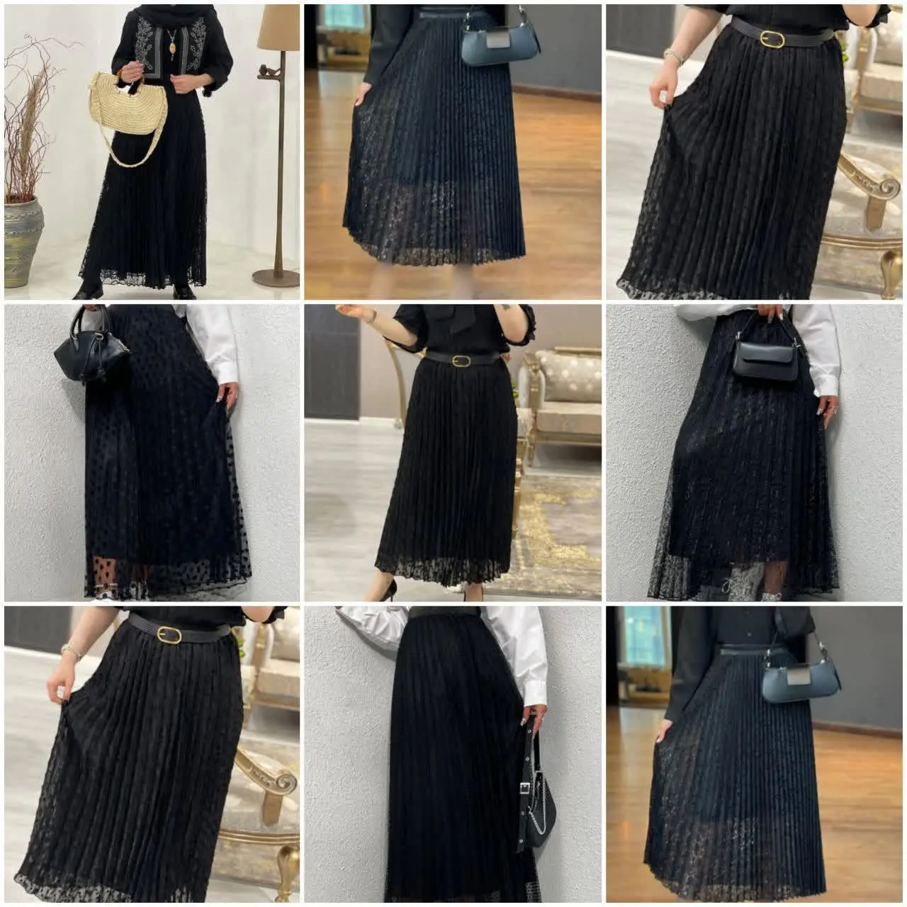 دیگه دغدغه لباس جدیدخریدن نداشته باش، یه دامن دانتل پلیسه بگیر، باانواع شومیز و کت و ژیله هات ست‌های متفاوتی باهاش بزن. 😍
