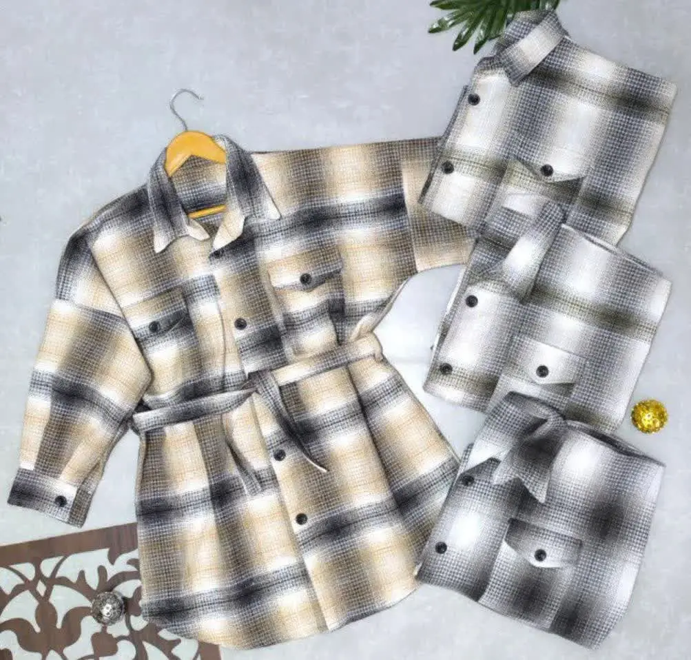 ✅ شکت کمربنددار، جنس توییت پشمی
