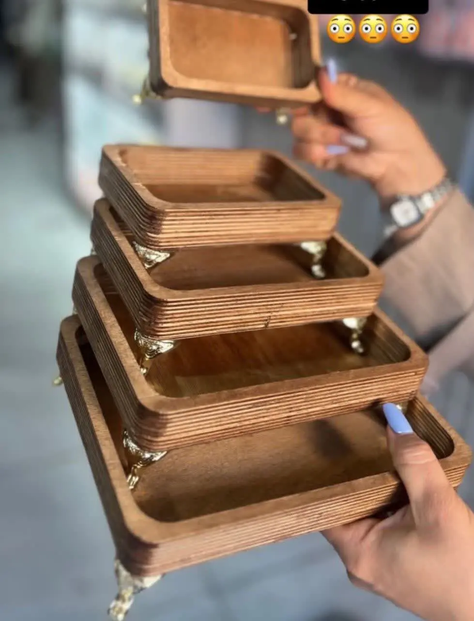 ست بشقاب سروچوبی