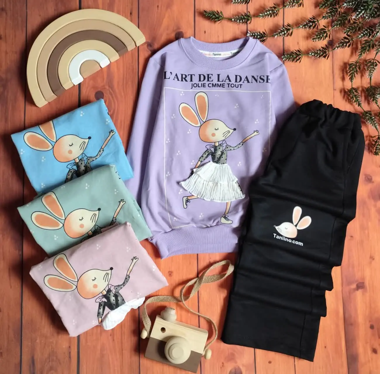 😍ست بلوز و شلوار دخترانه مو...