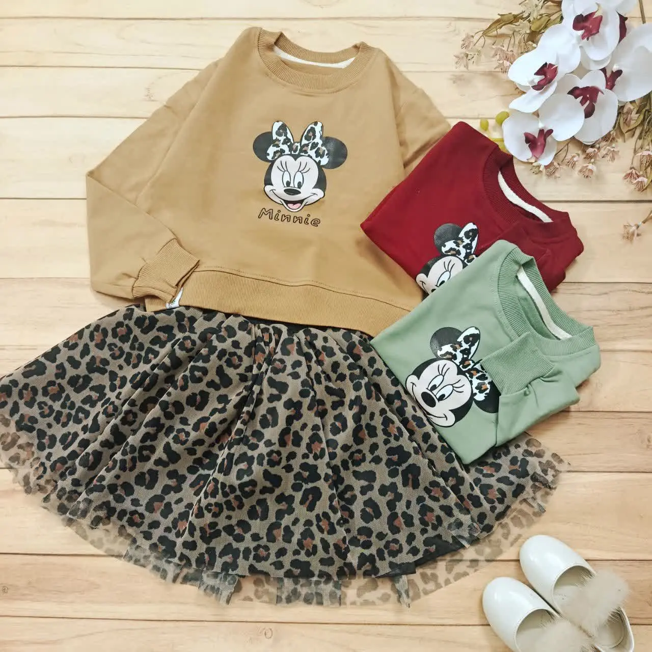 بلوزدامن مینی موس پلنگی