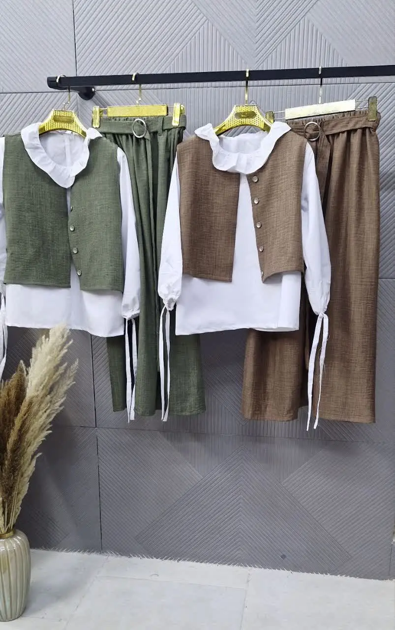 👚نام: ست سه تیکه شومیز جلیق...