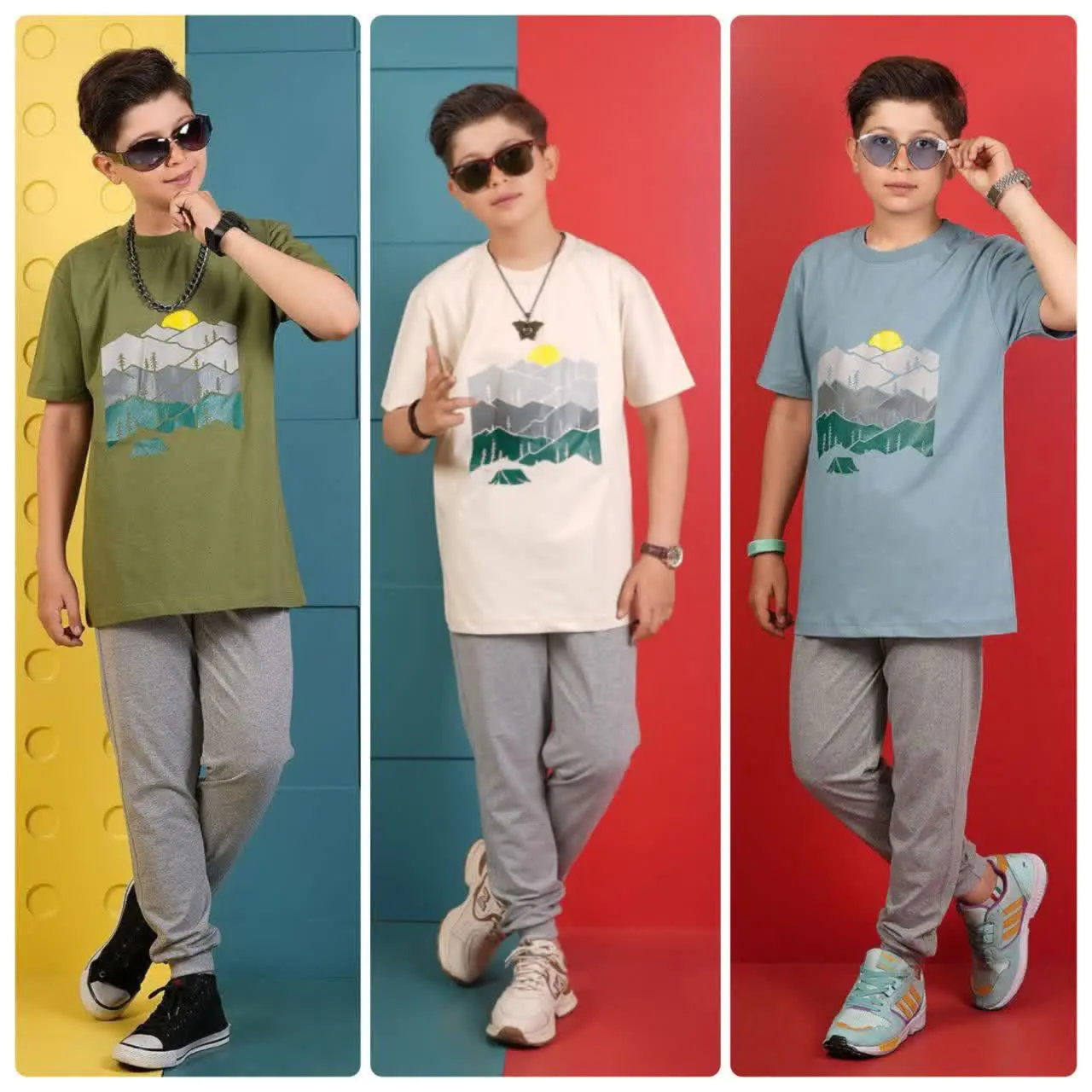 تیشرت شلوارنوجوان طرح کوهستان🏔
