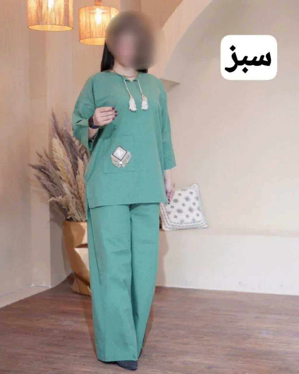 🖋نام: ست مانتو شلوار یقه منگوله دار
