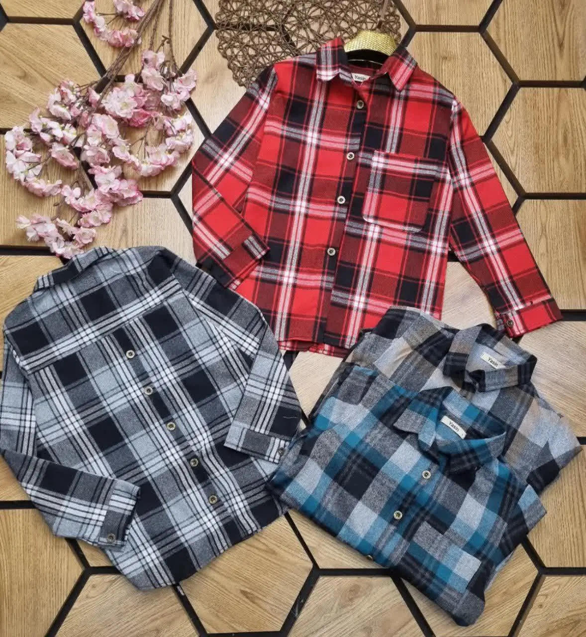 🌺 شومیز کشمیر پشت دکمه👧