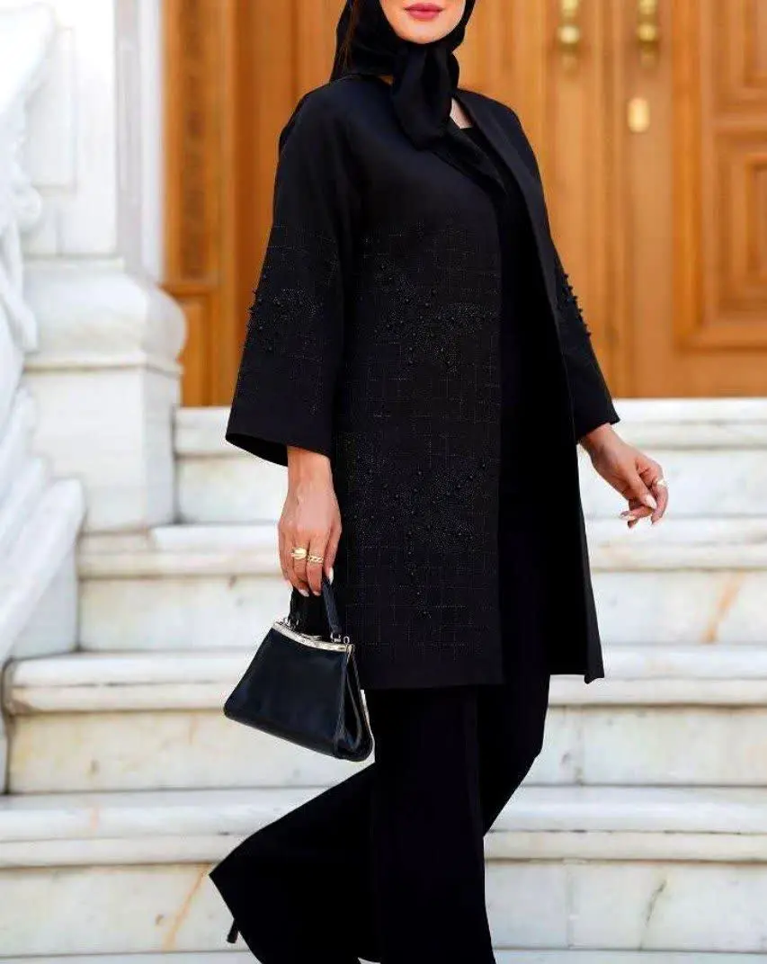 🌺روش 👗 مانتو مجلسی نگین دار...