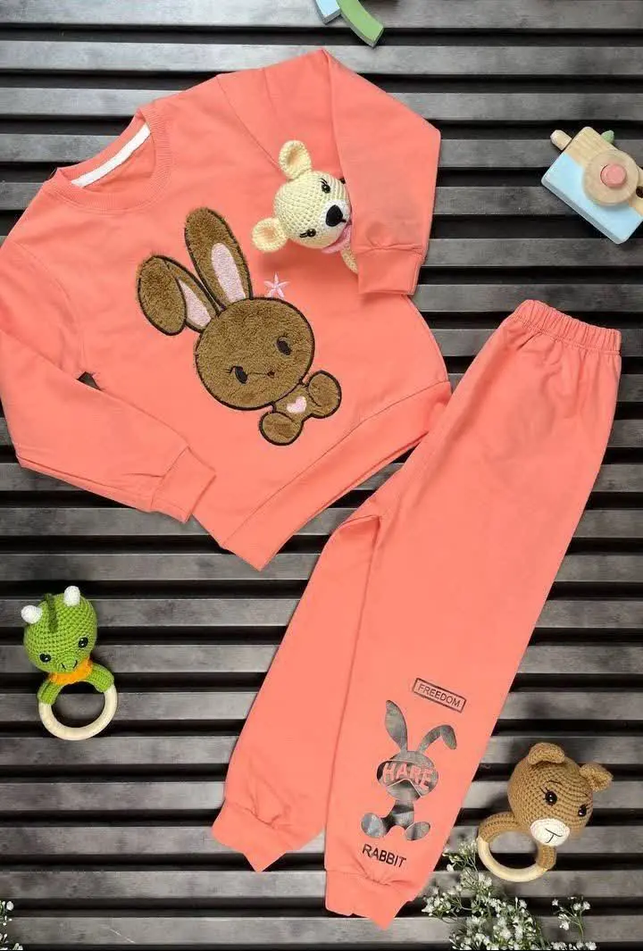 🌱🌱 بلوز و شلوار اسپرت خرگوش تدی پارچه پنبه دورس با کیفیت عالی 🌱 
