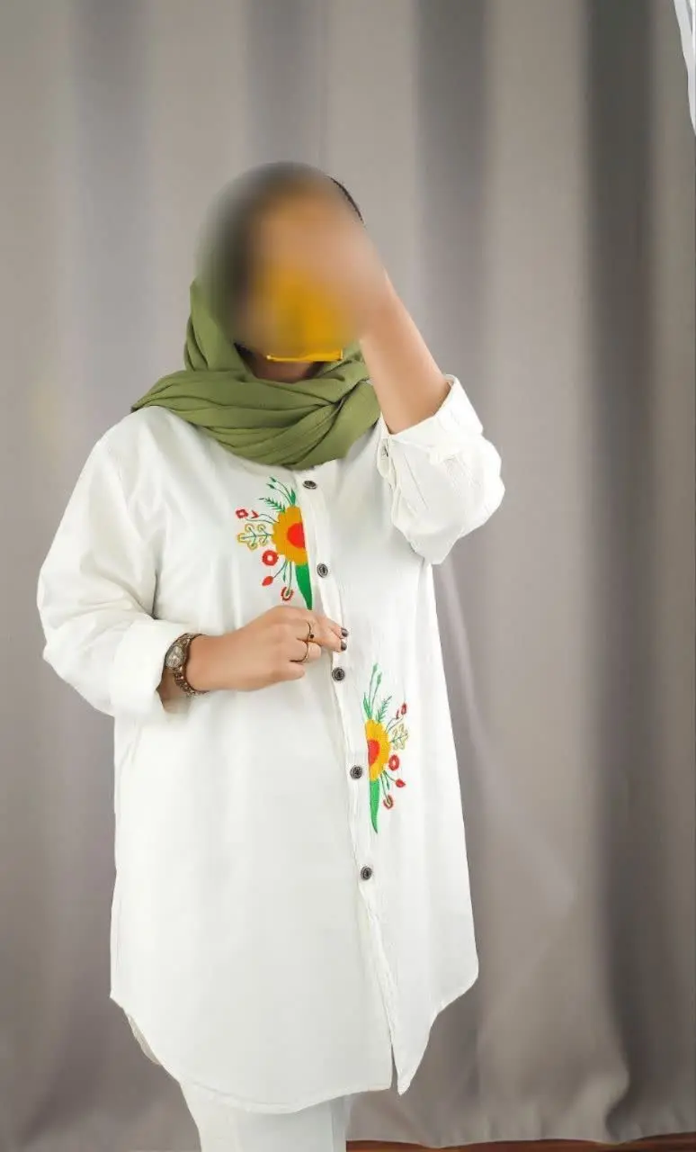 🍃نام: شومیز الیاف جلو گلدوزی 
