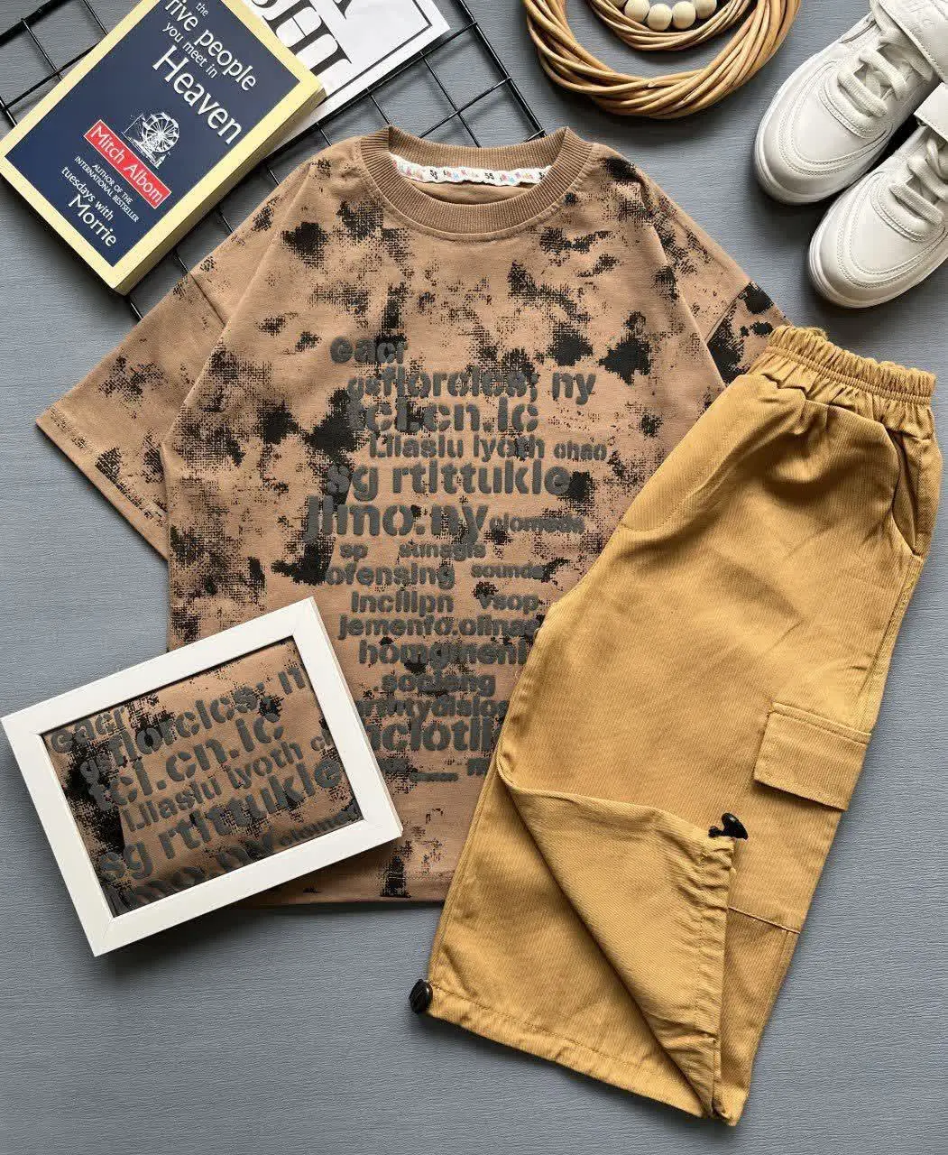 تیشرت شلوار روزنامه ای✅