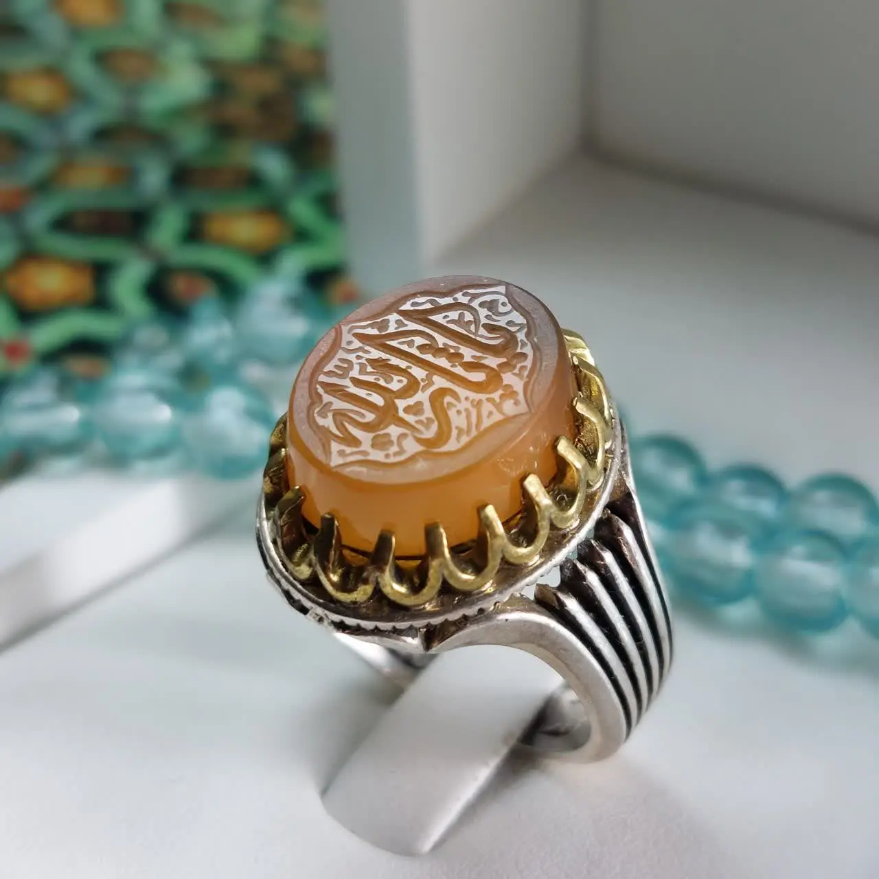 ✅انگشتر مردانه عقیق #یمن_پرتقالی
