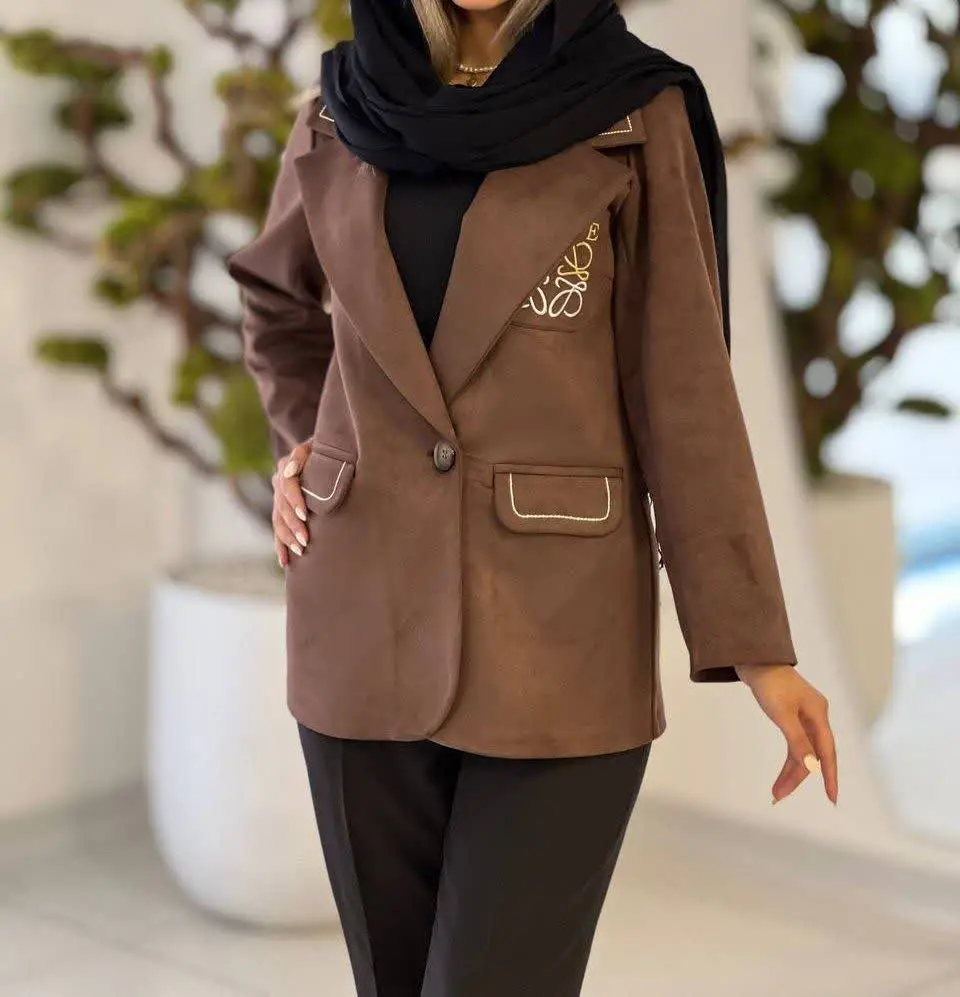 🍁کت سوئیت دمسه دوزی جیب گلدوزی