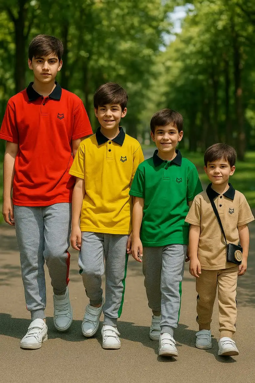 🌿تیشرت و شلوار اسپرت یقه دار دو دکمه🌿
