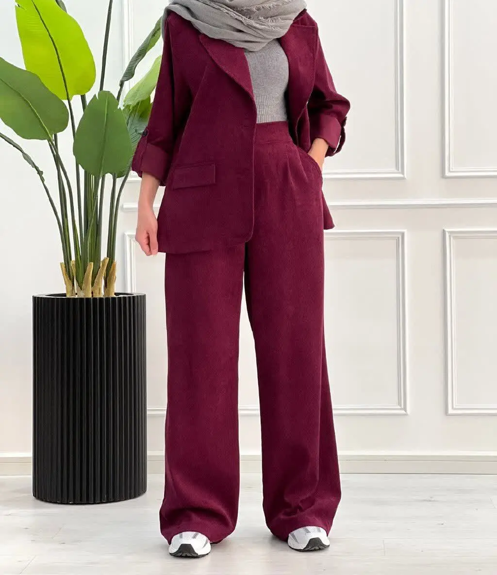 🍃نام: کت و شلوار مخمل النا
