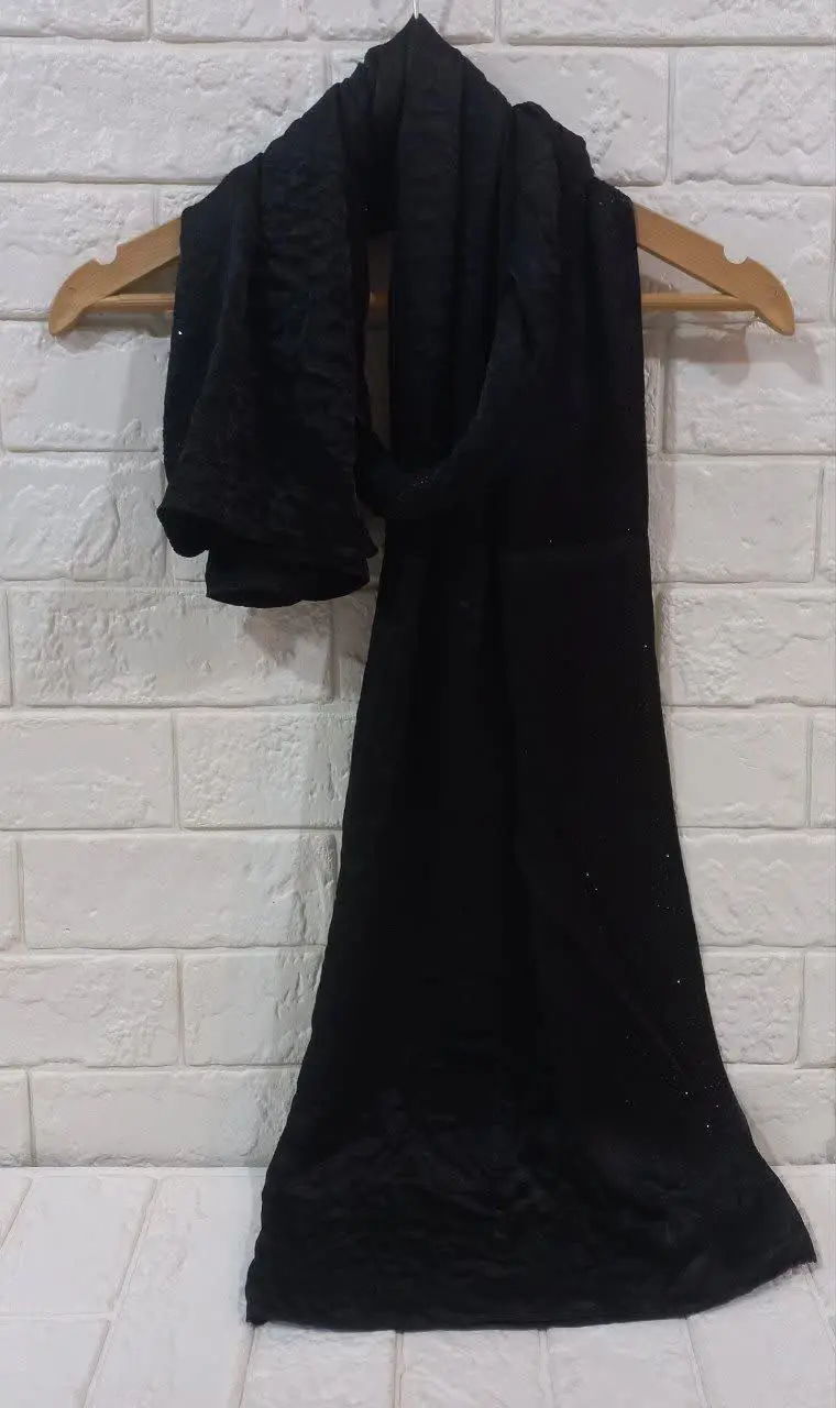 🌸شال کوپرا مشکی حاشیه نگینی