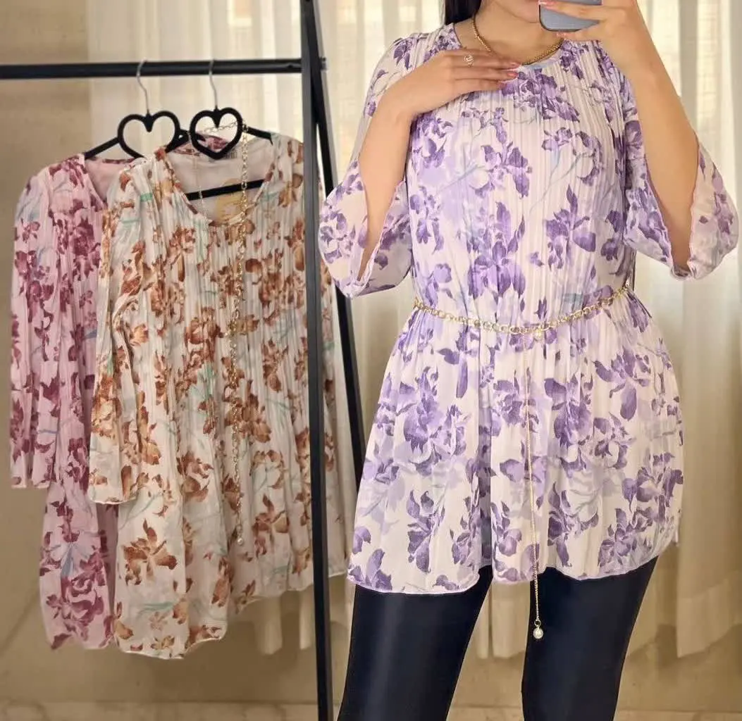 💞 تونیک حریر پلیسه مجلسی 💞
