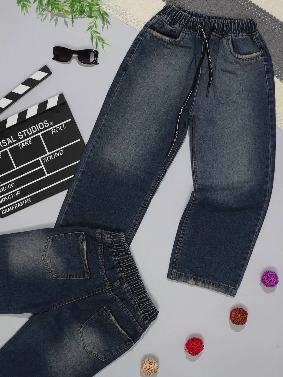 👫شلوار جین پسرانه بگ ساده (...