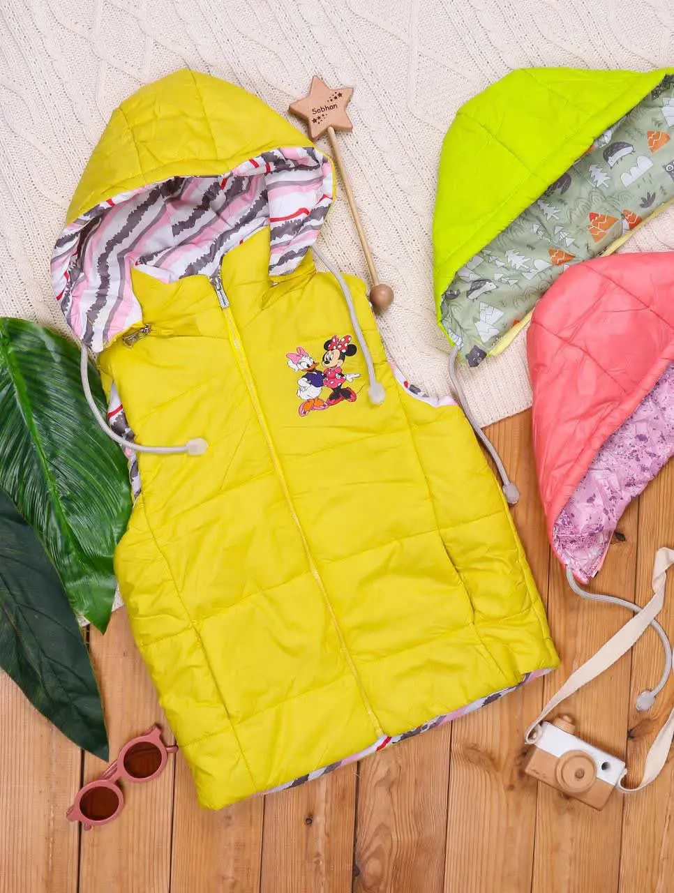 🎄پافر دخترانه چاپ میکی موس ⭐️