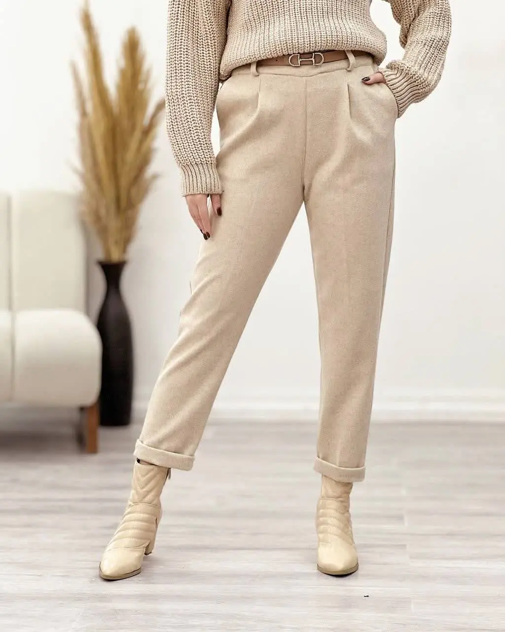 شلوار مام استایل فوتر پشمی 💫