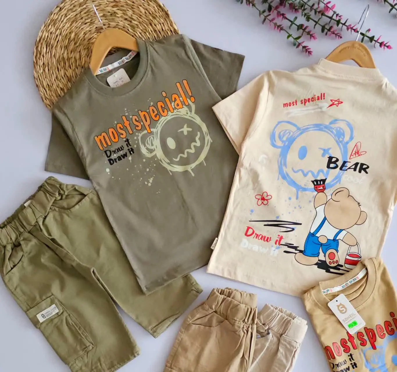 ✅بلوز شلوارک کتان پسرانه 👦🏻
