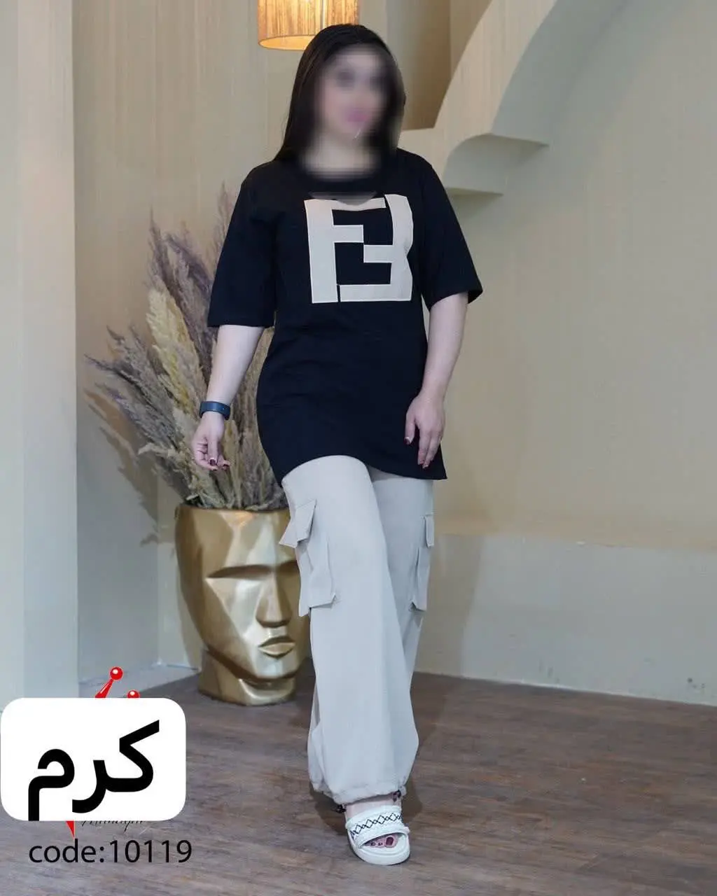 🖋نام: ست کارگو و تیشرت فندی
