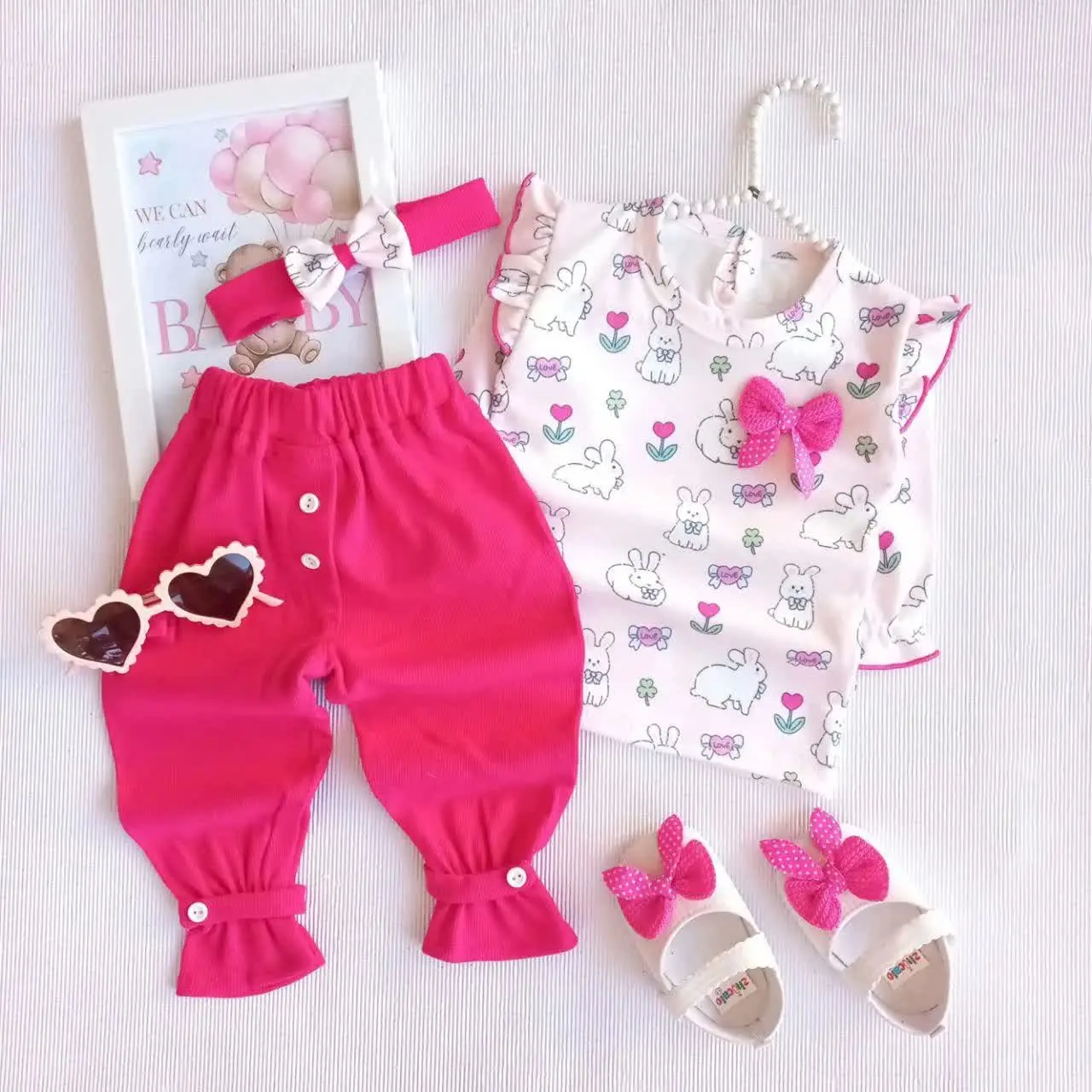 بلوز شلوار خرگوش پاپیونی با تل مدل دلارام
