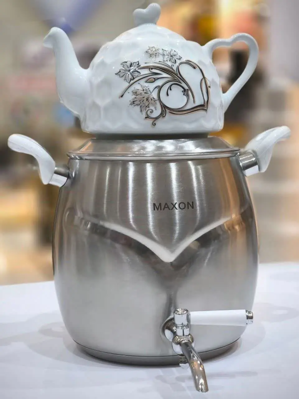 ✅ کتری قوری استیل شیردار (س...