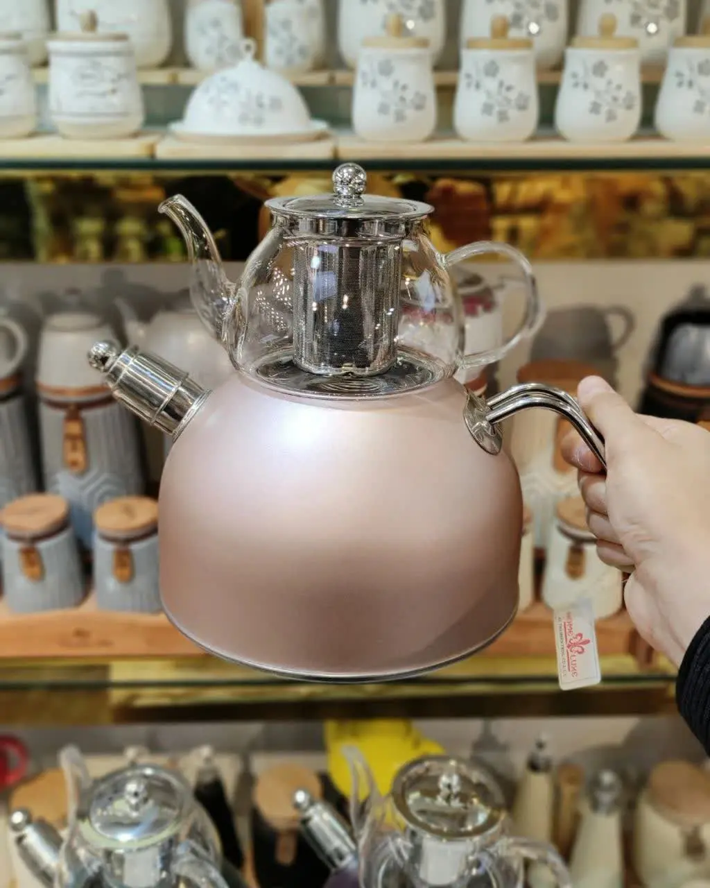 کتری قوری سوتی استیل رنگی
