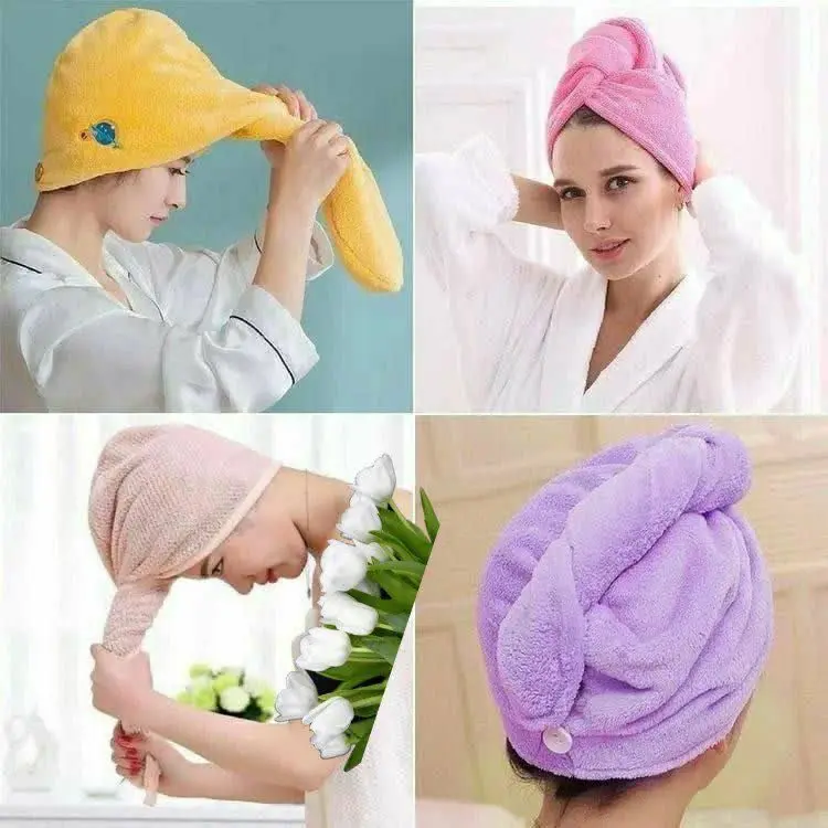 حوله سر جادویی حمام دکمه دار
