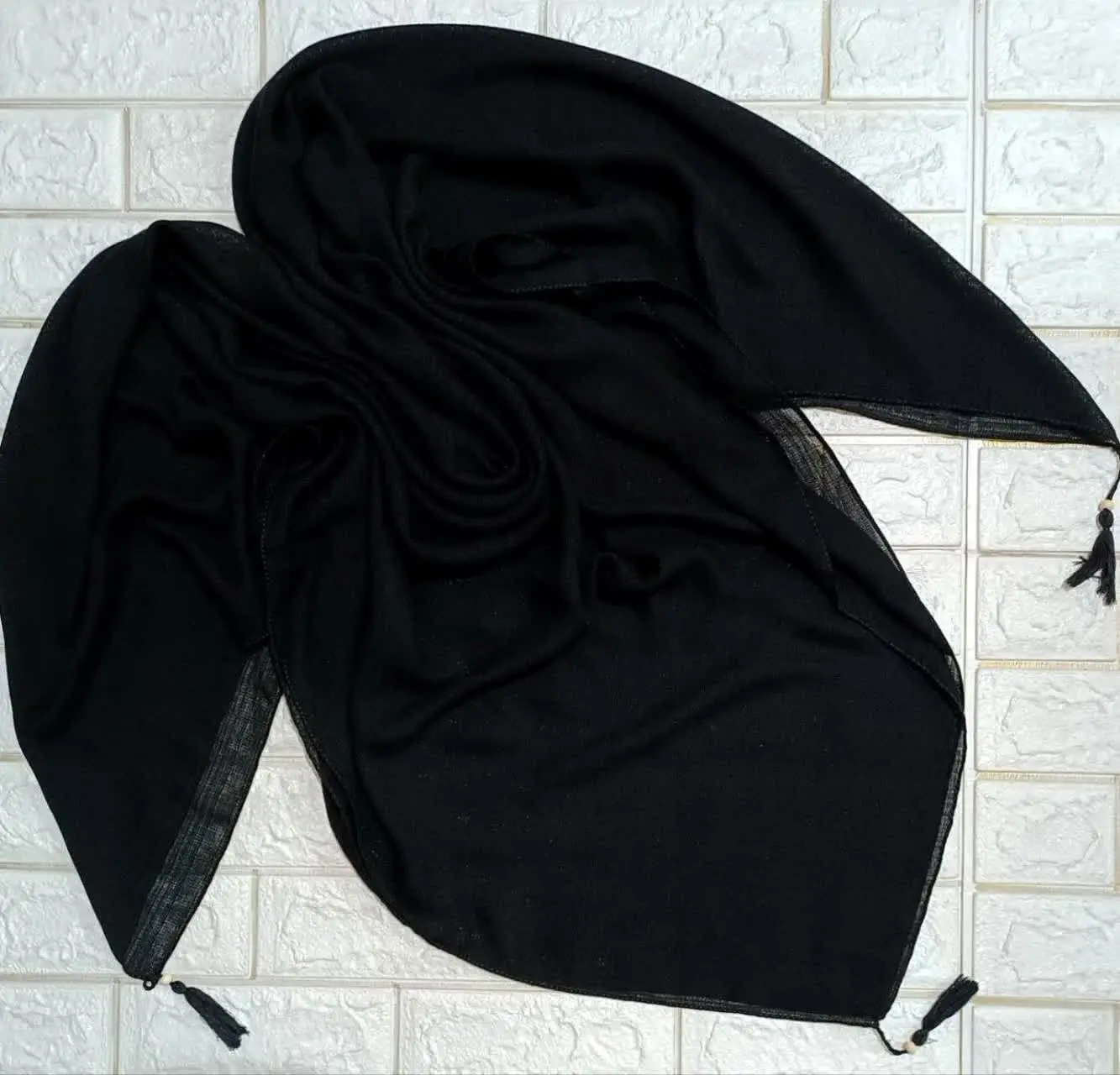 🐝روسری نخ مشکی پورشه