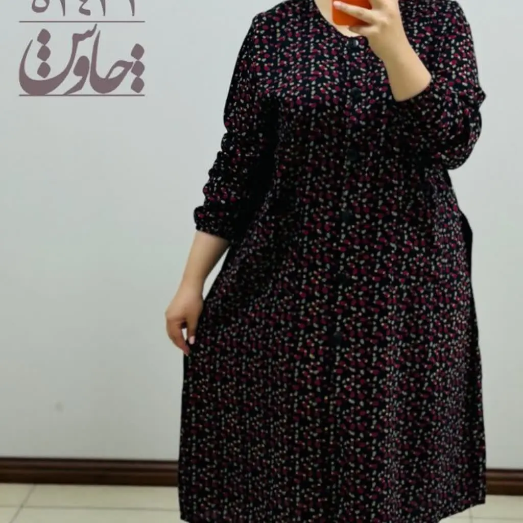 🔸 نام: #مانتو نخی چاپی #سایزبزرگ
