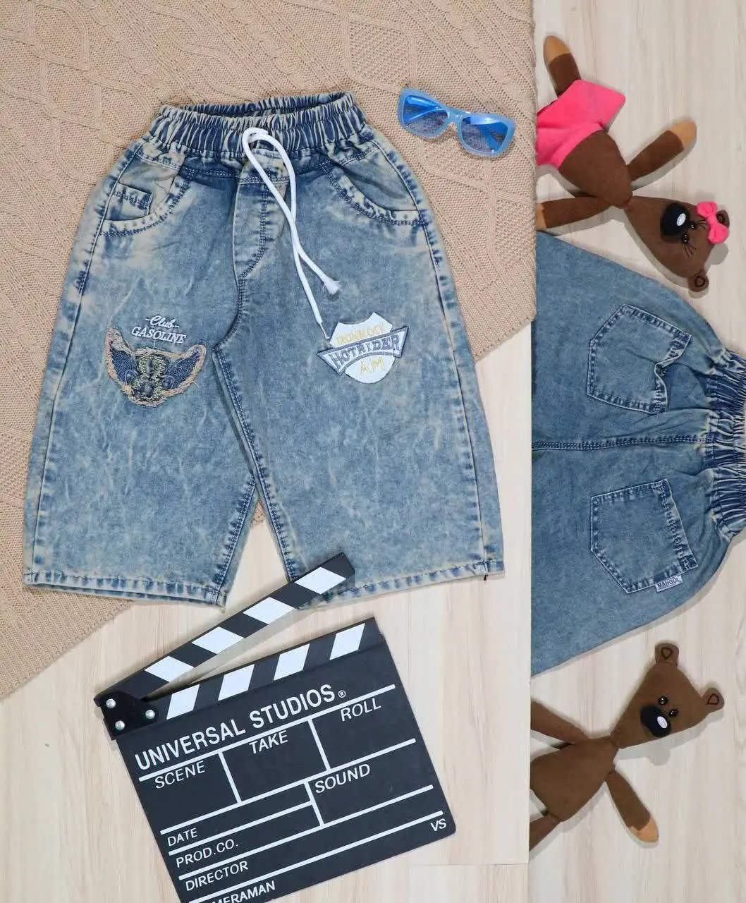 👫شلوارک جین کثیف شور گلدوزی HOTRIDER ۸👫
