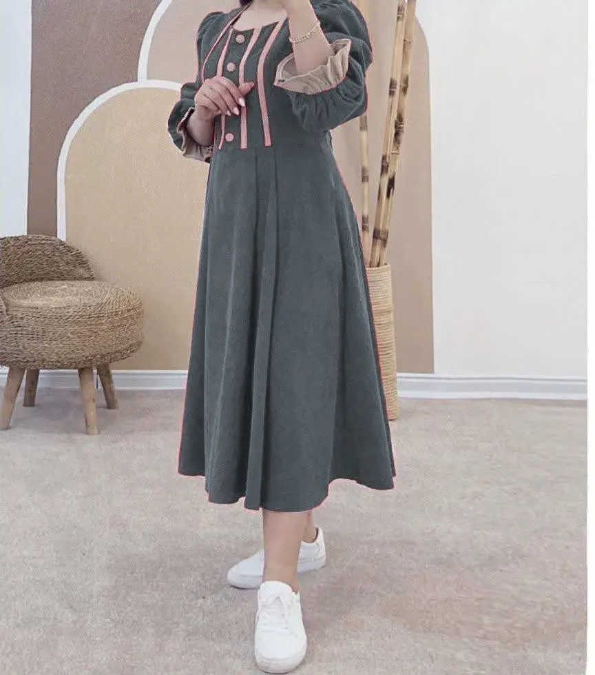 نام: ماکسی مانتویی شیک و عروسکی مغذی دوزی شده بارانا
