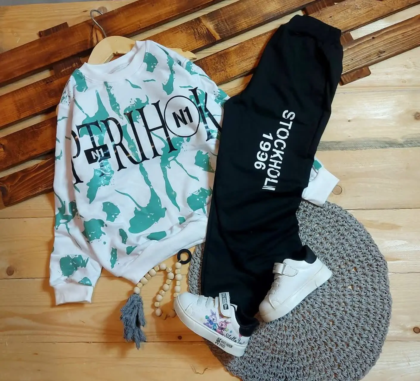 ست پسرانه تک رنگ سبز