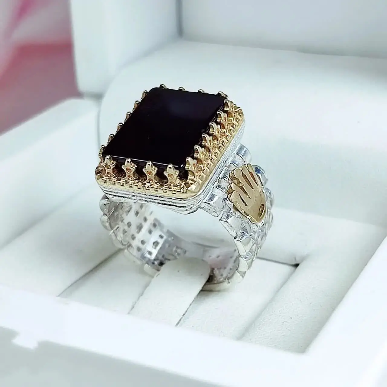 💎انگشتر عقیق مشکی بسیار شیک