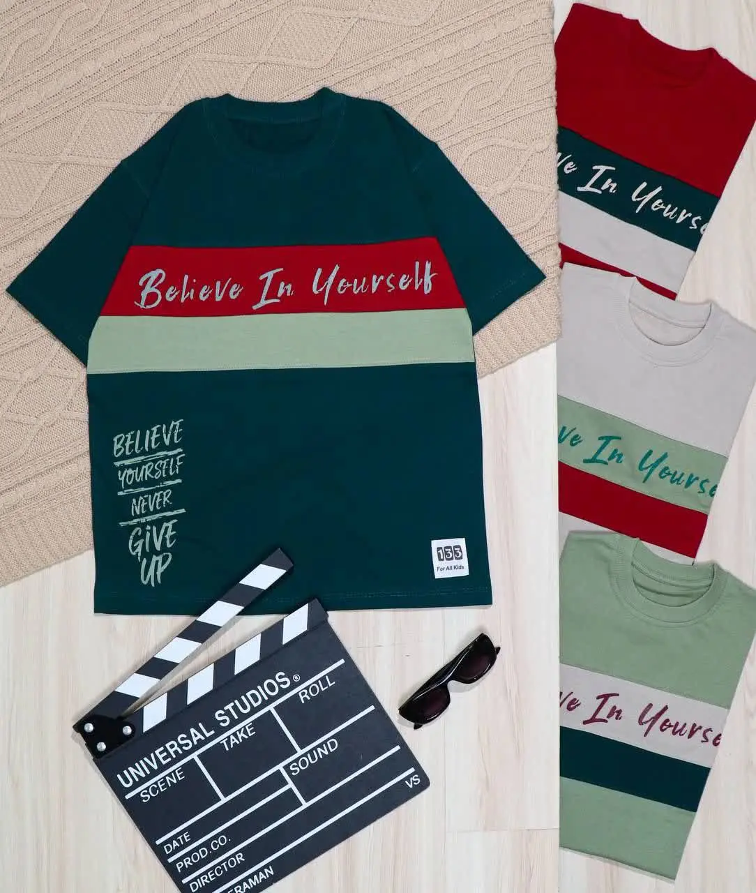 👫تیشرت پسرانه پرچمی چاپ BELIVE👫
