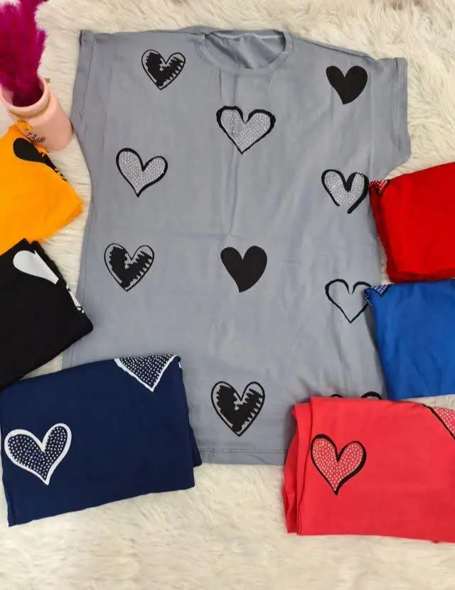 🍀نام: تیشرت قلبی نگین دار
