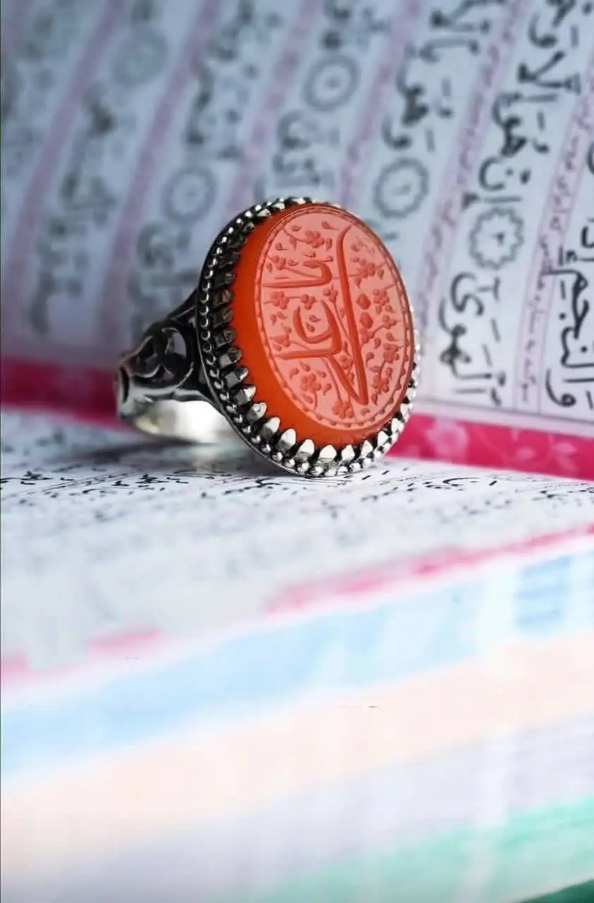 💎انگشتر عقیق سرخ اصل مردانه
