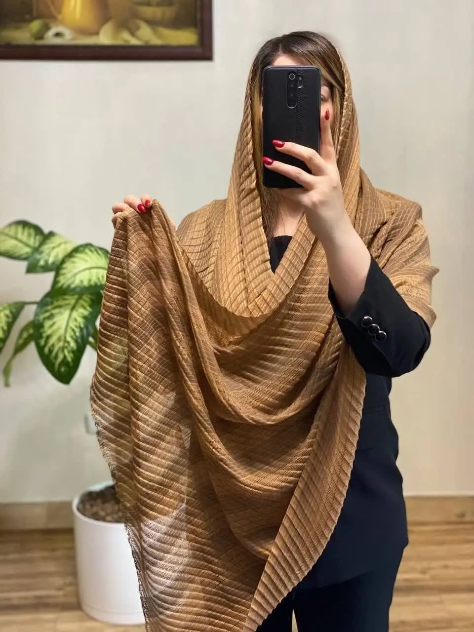 #شال_پلیسه_حصیری
