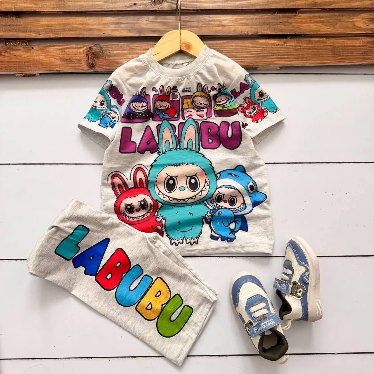 🪀نام محصول: ست تیشرت شلوارک اسپرت لبوبو خوابالو
