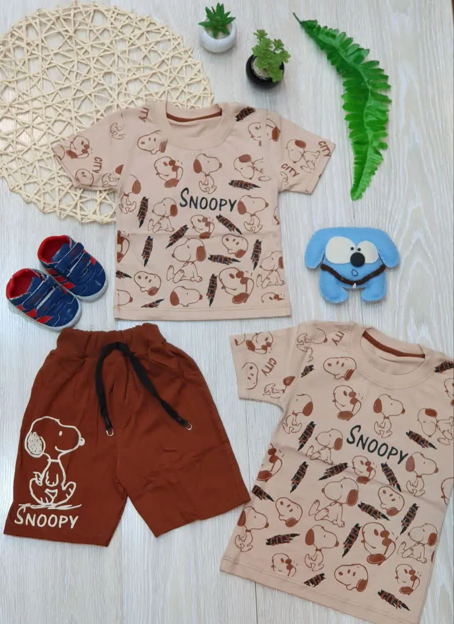 👕تیشرت شلوارک کرم شکلاتی
