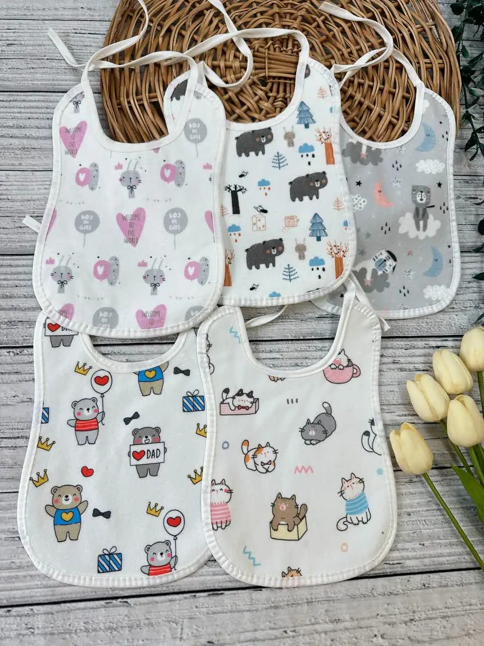 پیشبند چاپی پرنسس نوزادی و کودک کد ۴۹۰۰۶ 
