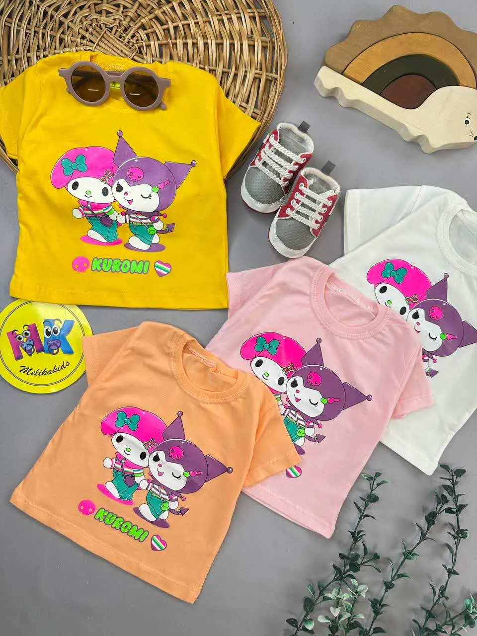 تیشرت تک طرح دو کرومی نوزادی و کودک کد ۱۱۱۱۲ 
