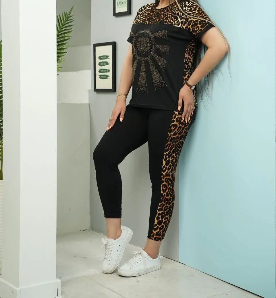 👚نام: بلوز شلوار پلنگی جلو پرنگین
