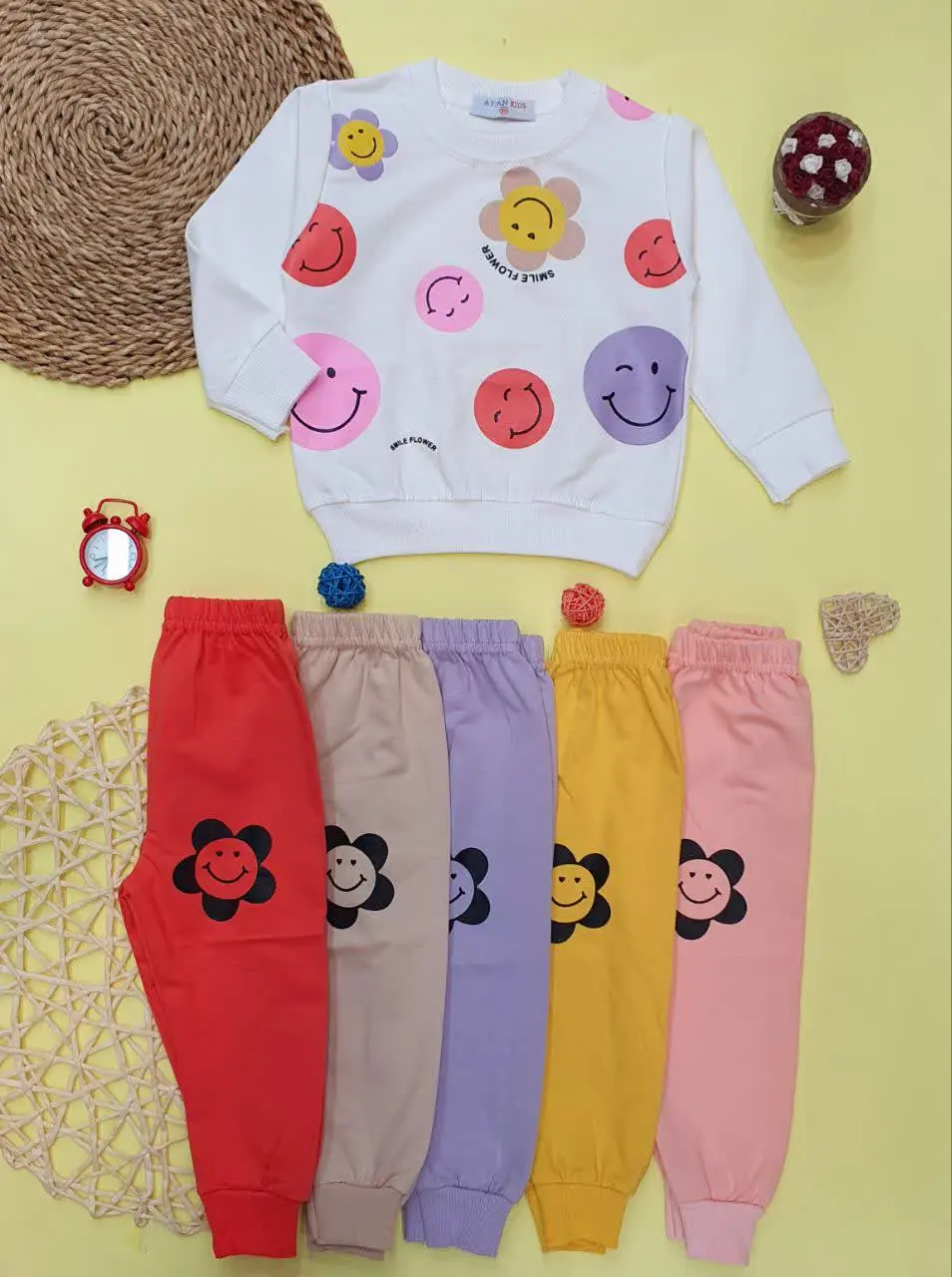 👕بلوز شلوار دخترانه لبخند 
