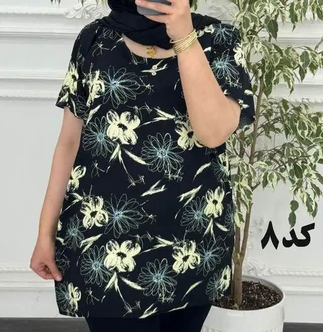 #بلوز نخی خارجی طرح دار 
